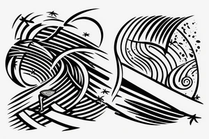 Logo: surfboard crossing snowboard tattoo idea