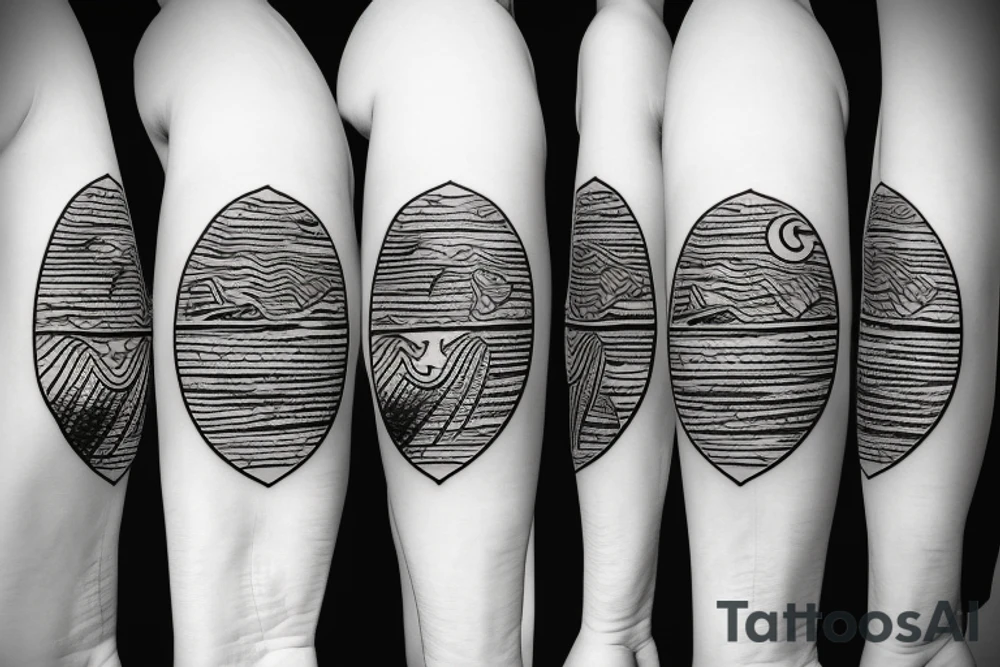 Logo: surfboard crossing snowboard tattoo idea