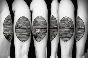 Logo: surfboard crossing snowboard tattoo idea