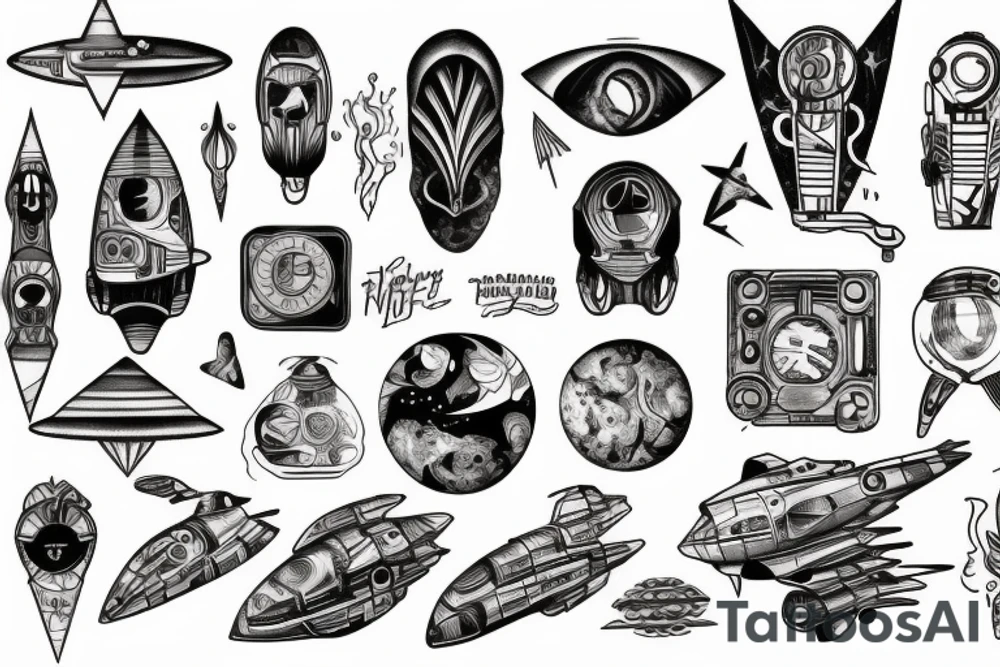 Spaceship tattoo idea