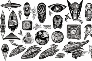 Spaceship tattoo idea
