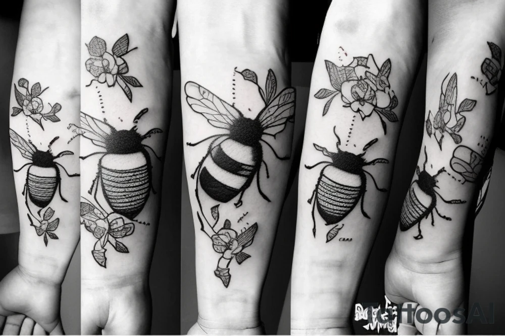 Bee with a skateboard tattoo idea
