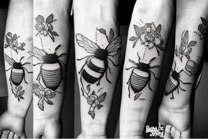 Bee with a skateboard tattoo idea