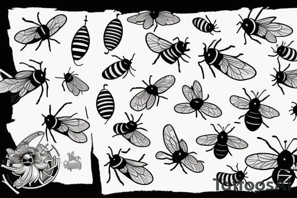 Bee on a skateboard tattoo idea