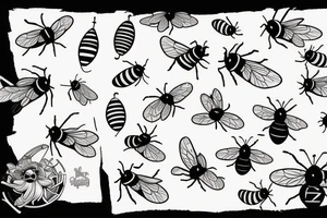 Bee on a skateboard tattoo idea