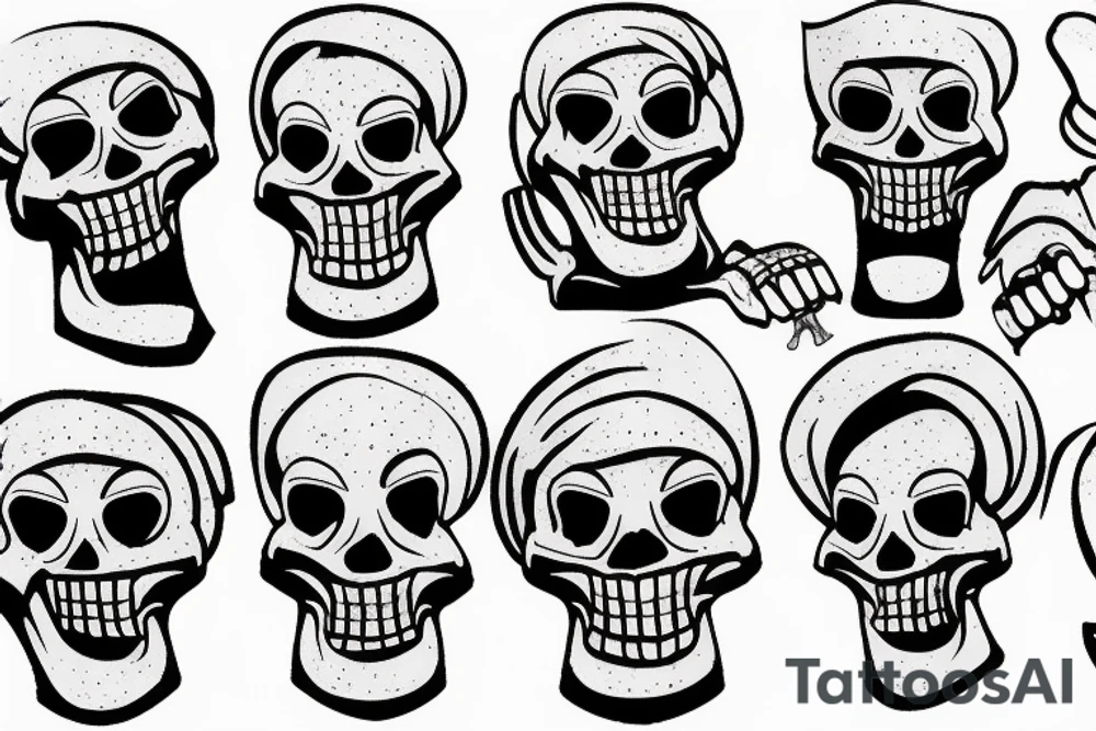 Skeleton concrete worker tattoo idea