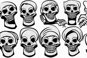 Skeleton concrete worker tattoo idea