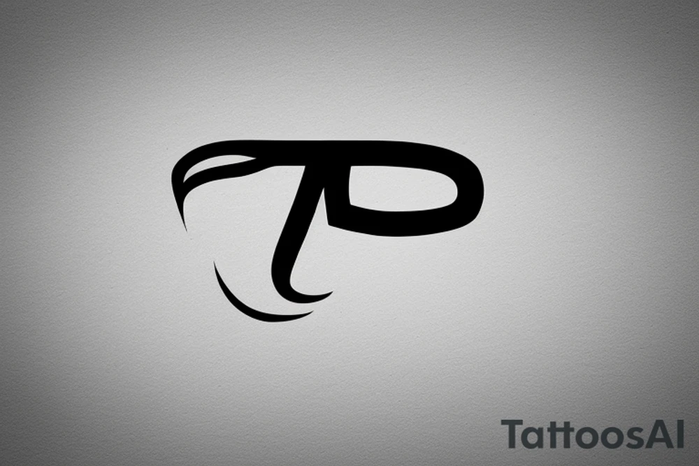 Logo with surfboard featuring the letters W, M, and T in a minimalist style tattoo idea