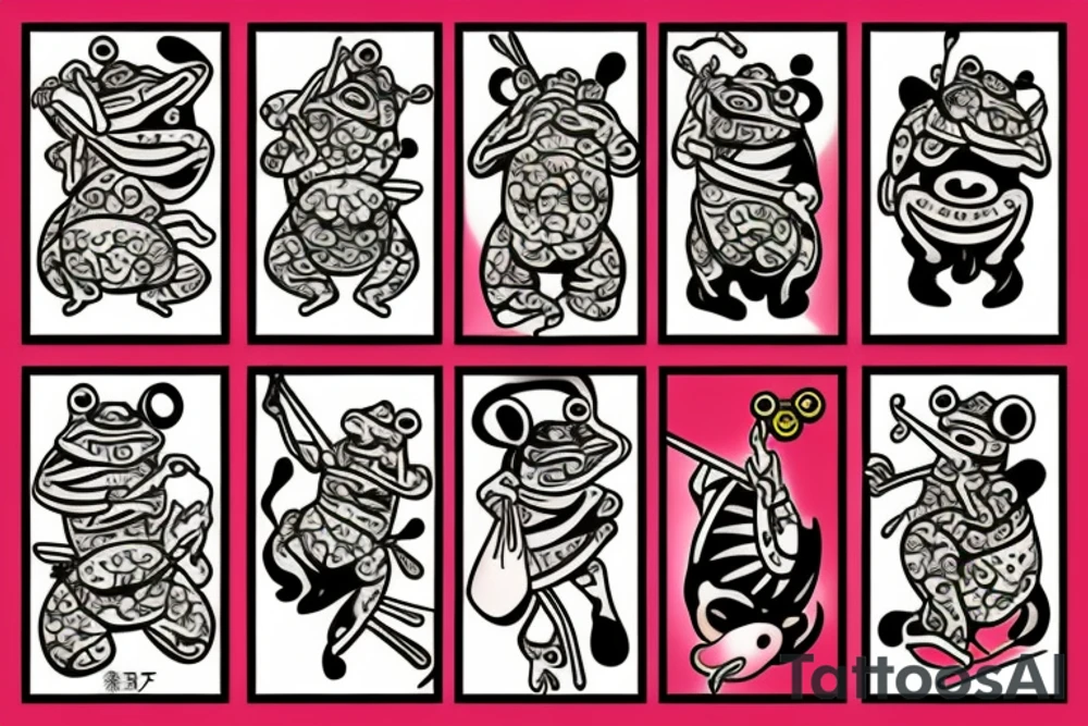 Samurai frog tattoo idea