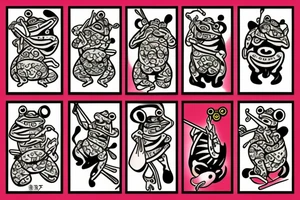 Samurai frog tattoo idea