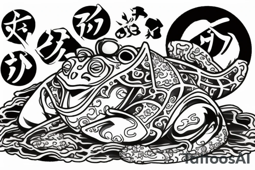 Samurai frog tattoo idea