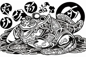 Samurai frog tattoo idea
