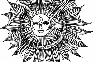 a sun that shines of crown of tree that merges into DNA tattoo idea