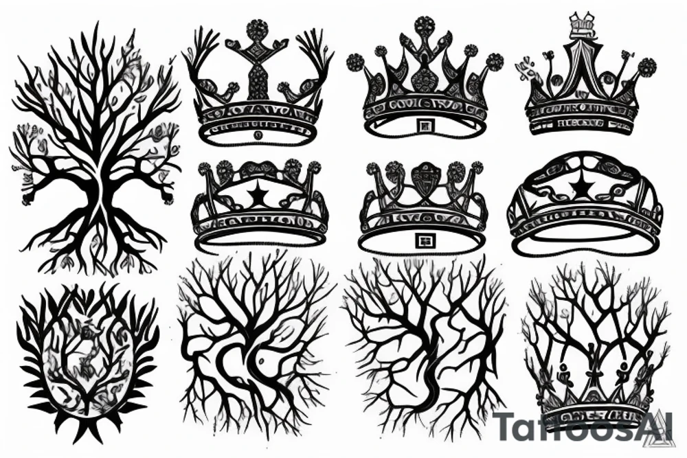 crown of tree that transforms into DNA tattoo idea