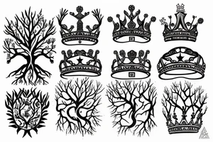 crown of tree that transforms into DNA tattoo idea