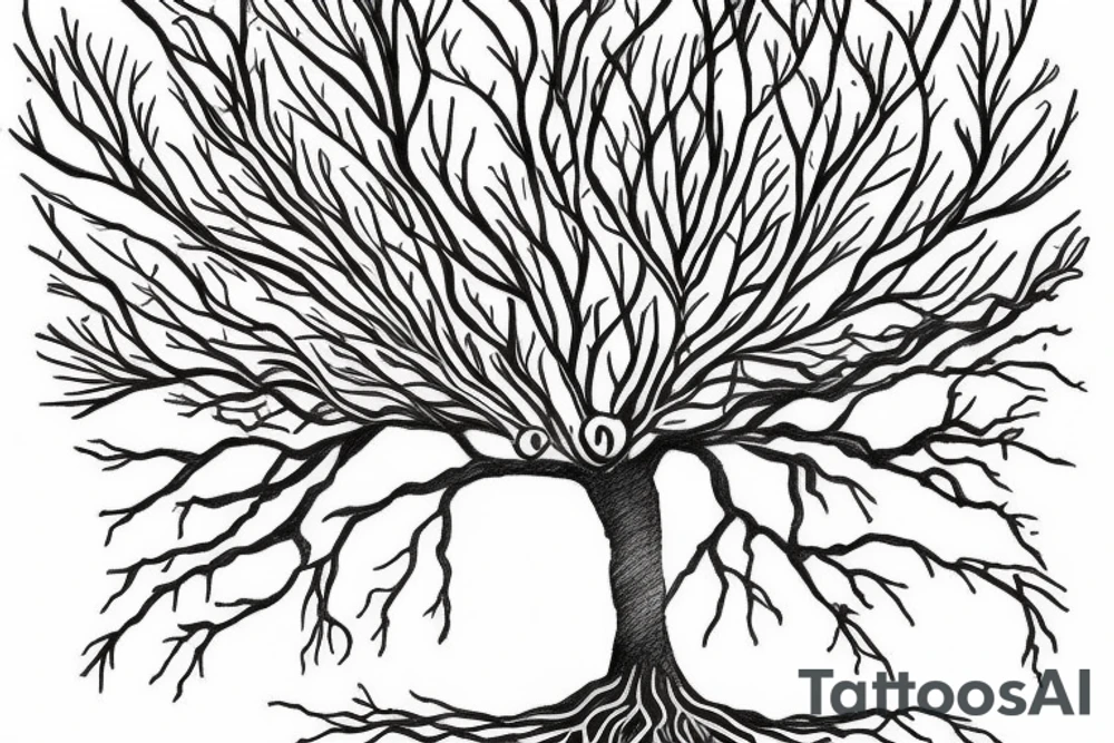 crown of tree that transforms into DNA tattoo idea