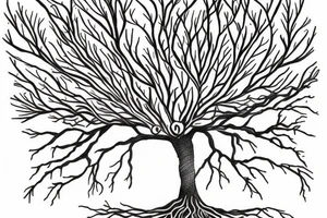 crown of tree that transforms into DNA tattoo idea