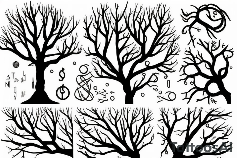 tree that transforms into DNA tattoo idea