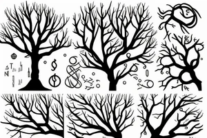 tree that transforms into DNA tattoo idea