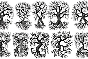 yggdrasil, the tree of life, norse mythodology tattoo idea