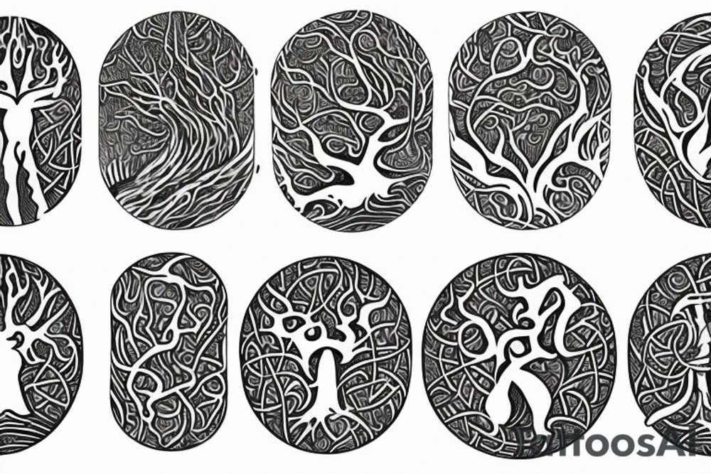yggdrasil, the tree of life, norse mythodology tattoo idea