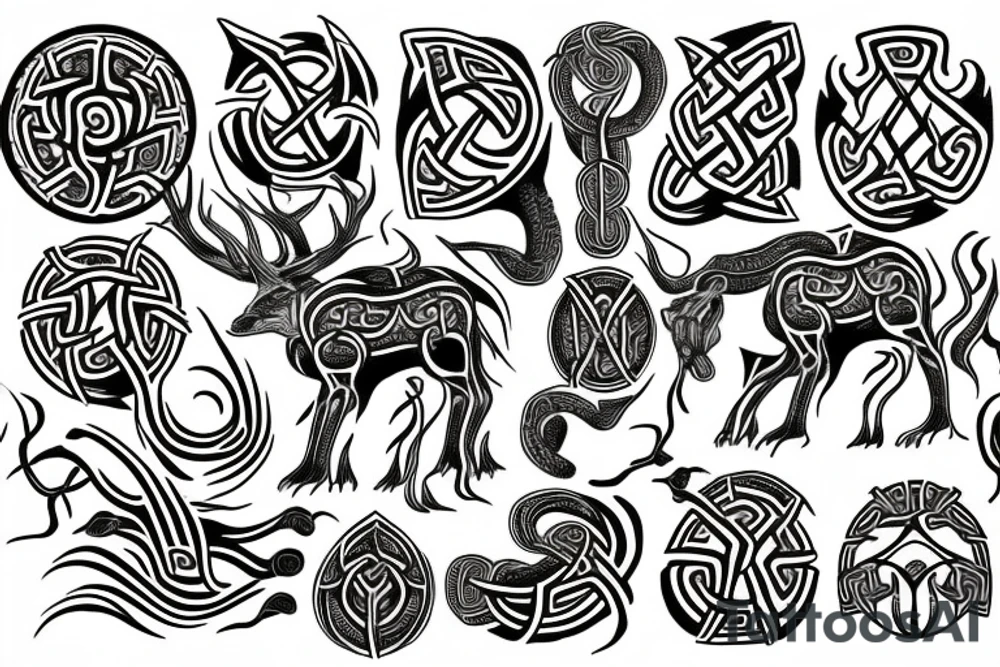 yggdrasil, the tree of life, norse mythodology tattoo idea