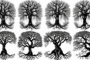 Yggdrasil a gargantuan living ash tree with branches extending above the heavens and a trunk strongly latched into the ground by three great roots tattoo idea