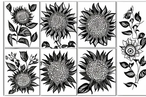 Sunflowers blending into text tattoo idea