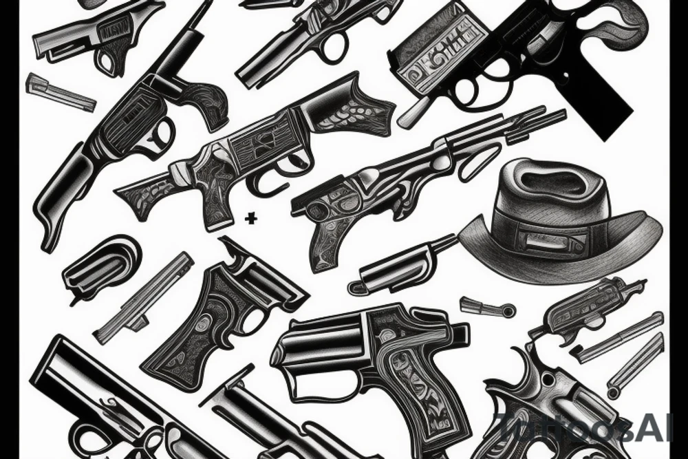 Gun revolver tattoo idea