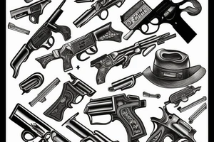 Gun revolver tattoo idea