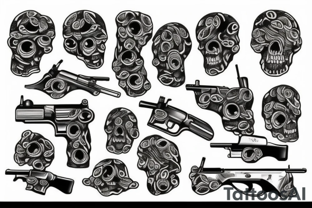 Gun revolver tattoo idea