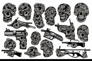 Gun revolver tattoo idea