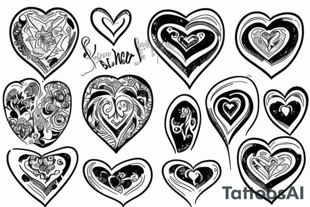 Brother and sister heart tattoo tattoo idea