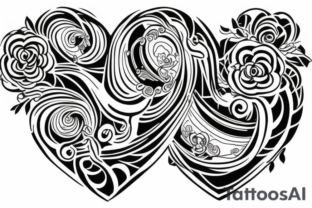 Brother and sister heart tattoo tattoo idea