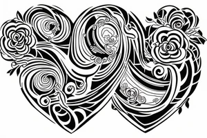 Brother and sister heart tattoo tattoo idea