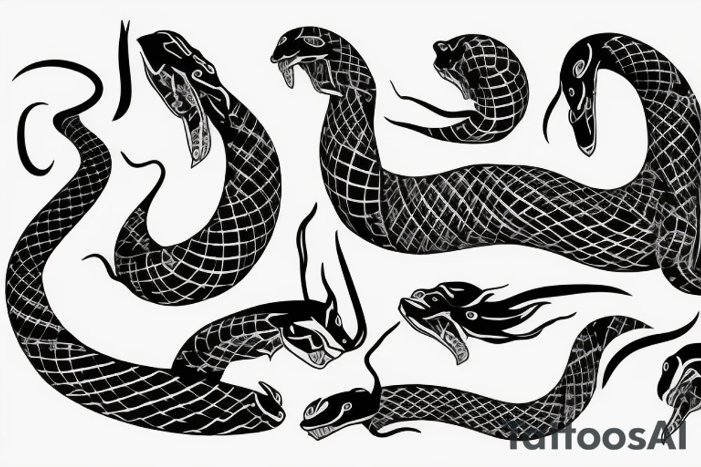 Plaid black snake tattoo idea