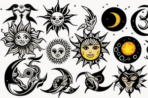 sun and moon tattoo idea
