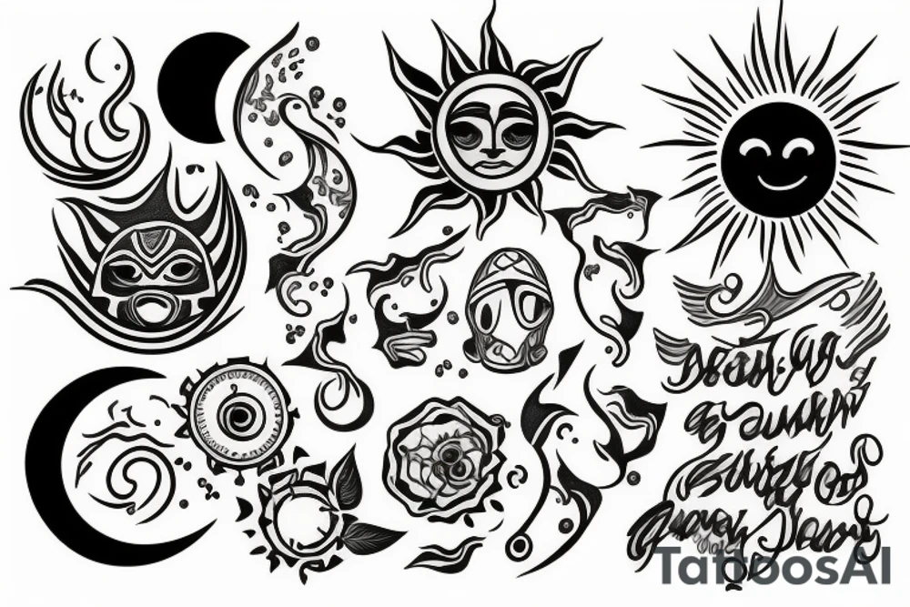 sun and moon tattoo idea