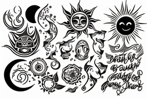 sun and moon tattoo idea
