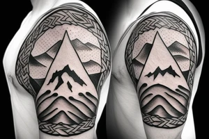 Mountain with viking rune tattoo idea