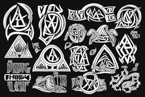 Mountain with viking rune tattoo idea