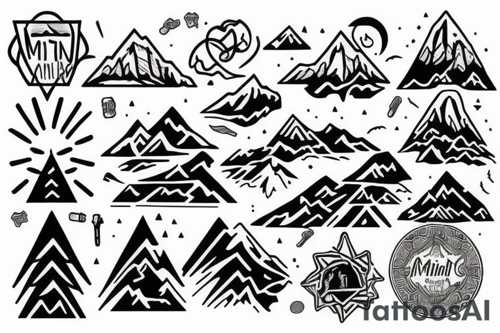 Mountain with mind over matter tattoo idea