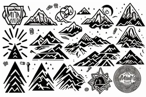 Mountain with mind over matter tattoo idea
