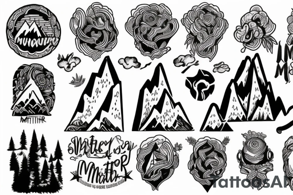 Mountain with mind over matter tattoo idea
