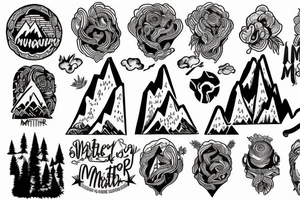 Mountain with mind over matter tattoo idea