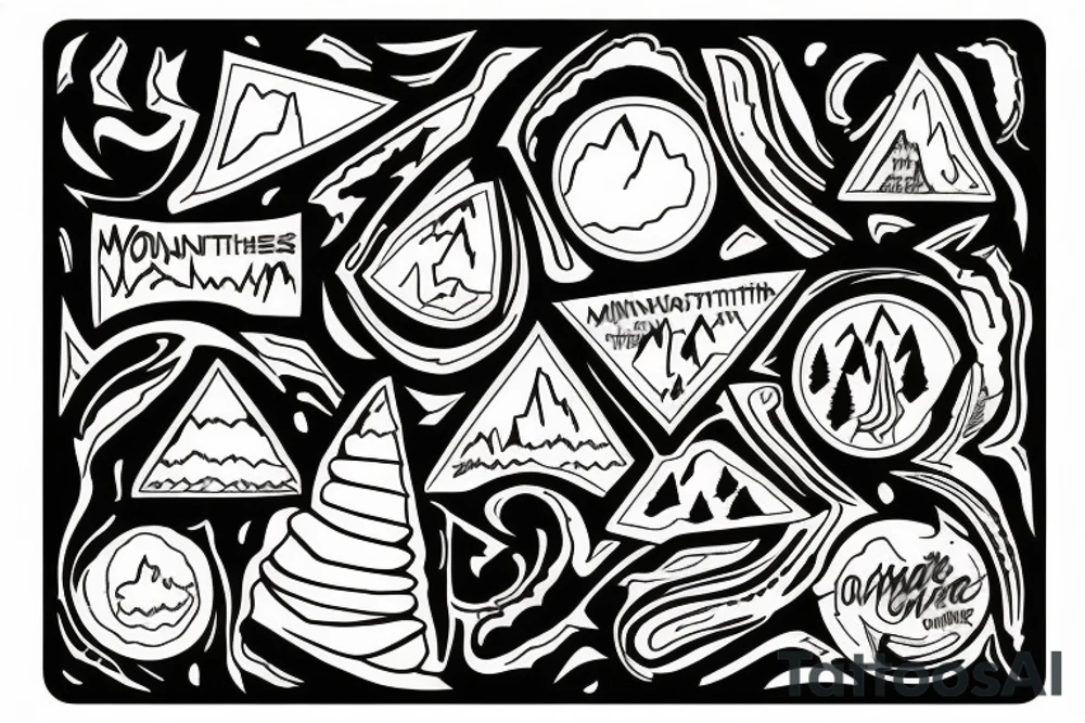 Mountain with mind over matter tattoo idea
