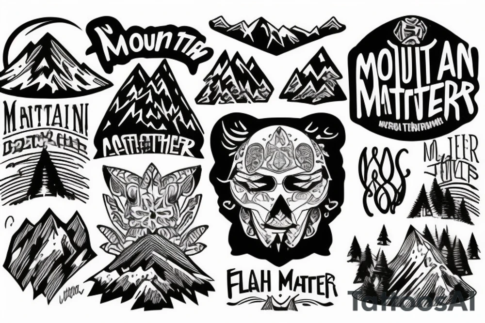 Mountain with mind over matter tattoo idea