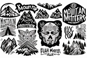 Mountain with mind over matter tattoo idea