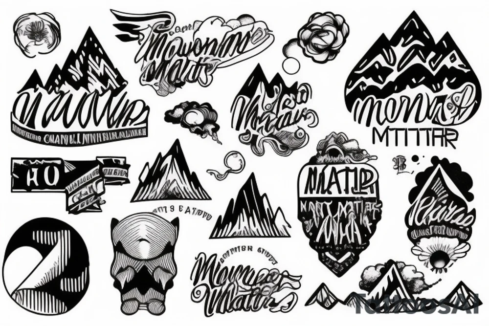 Mountain with mind over matter tattoo idea