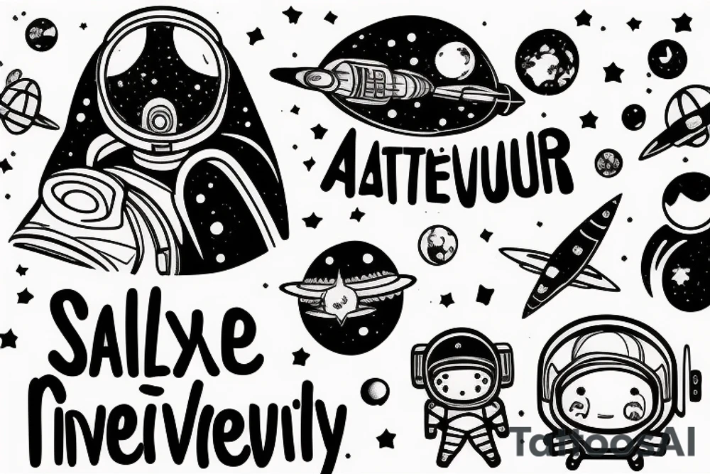 Galaxy, astronaut, family, introvert tattoo idea